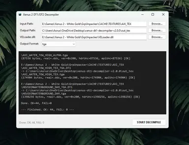 Xenus DT1-DT2 纹理反编译器