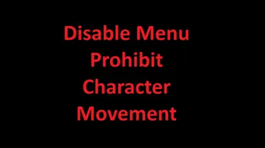 禁用菜单禁止角色移动