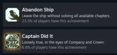 船长做了，放弃了船只成就存档