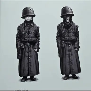 男兵外套与军盔