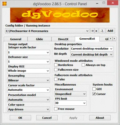 DgVoodoo 配置用于修复鼠标瞄准不稳定的问题