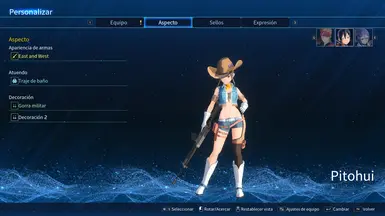 Foxy牛仔装扮和帽子