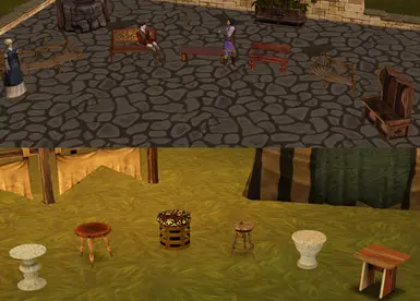 Ad sessibulum et somnum set (Benches and Stool)