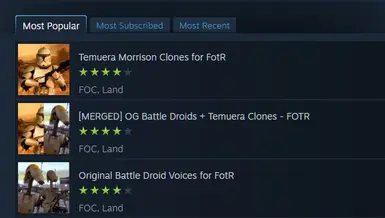 （合并）原版战斗机器人与特穆拉克隆体 - FOTR