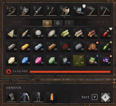 最大装备 - 最大堆叠资源 - Whip_StaffOfLight_Gmaul_Lvl4 Amour