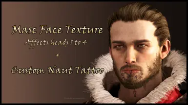 Masc面部纹理与自定义Naut纹身