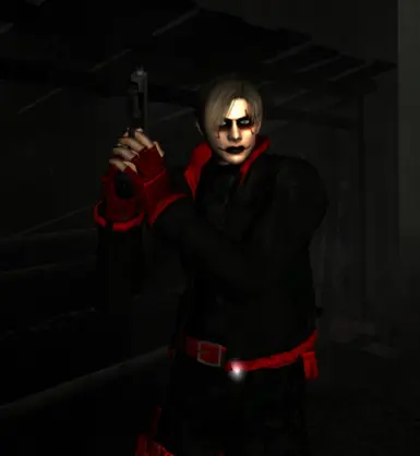 为莱昂戴上红乌鸦面具