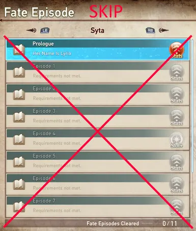 解锁所有Fate章节——跳过任务