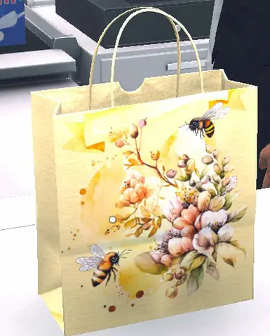 蜜蜂粉彩购物袋