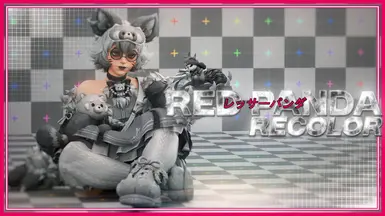 松鼠女孩小熊猫——黑色重新配色
