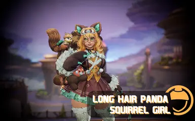 长发熊猫松鼠女孩